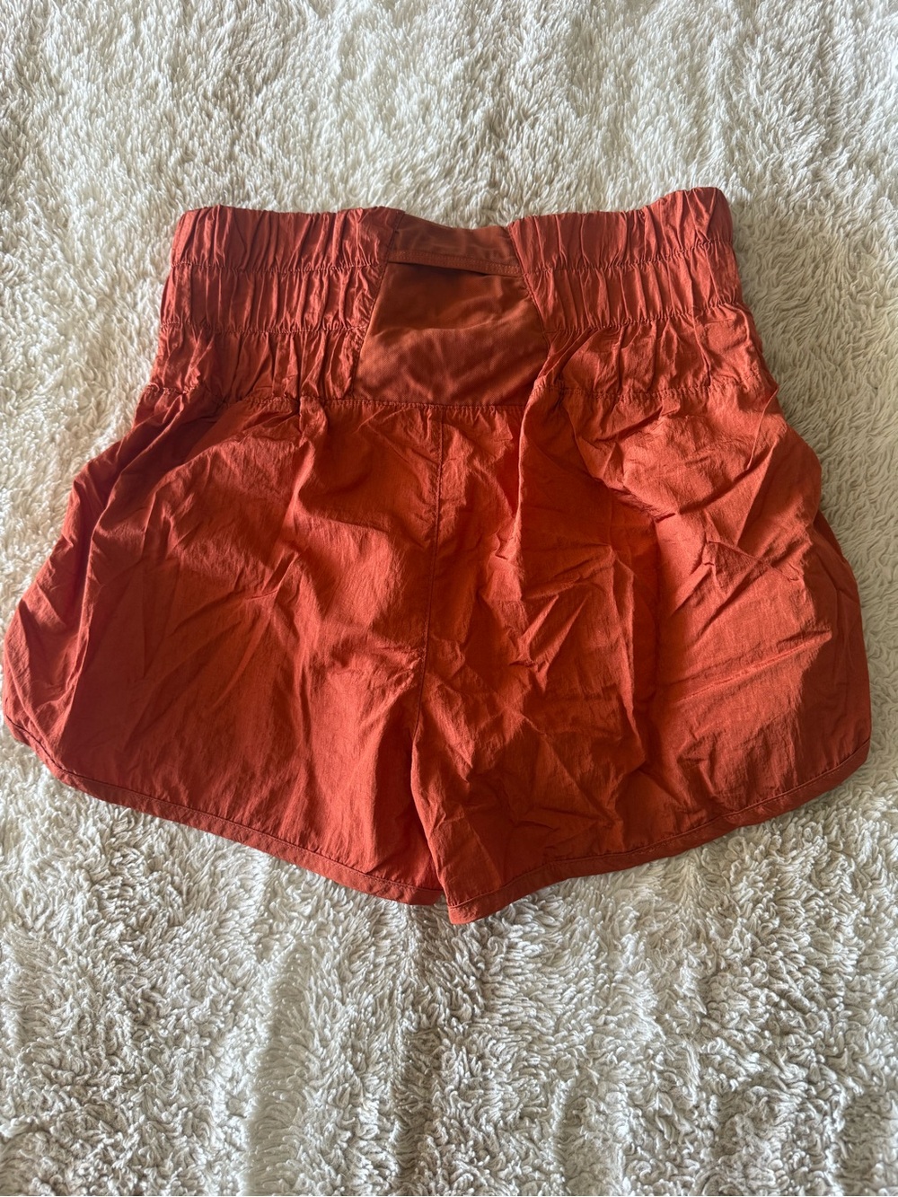Women's High-Rise Athletic Shorts in Rust Orange